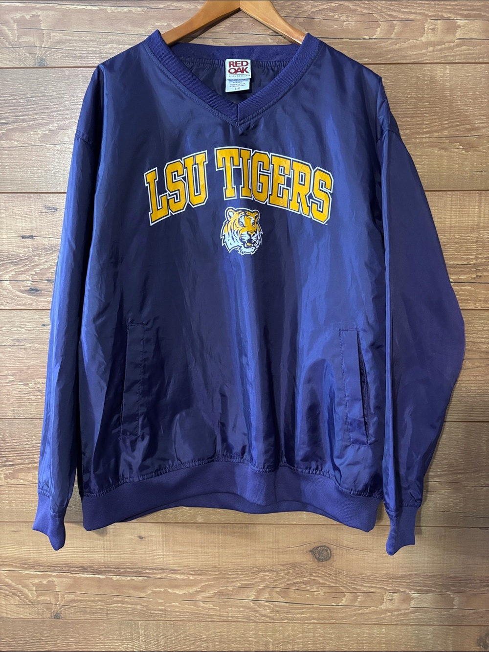 Red Oak LSU Tigers sz L Purple Pullover Windbreaker